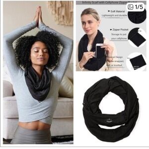Beyond Yoga Classic Black Infinity Scarf